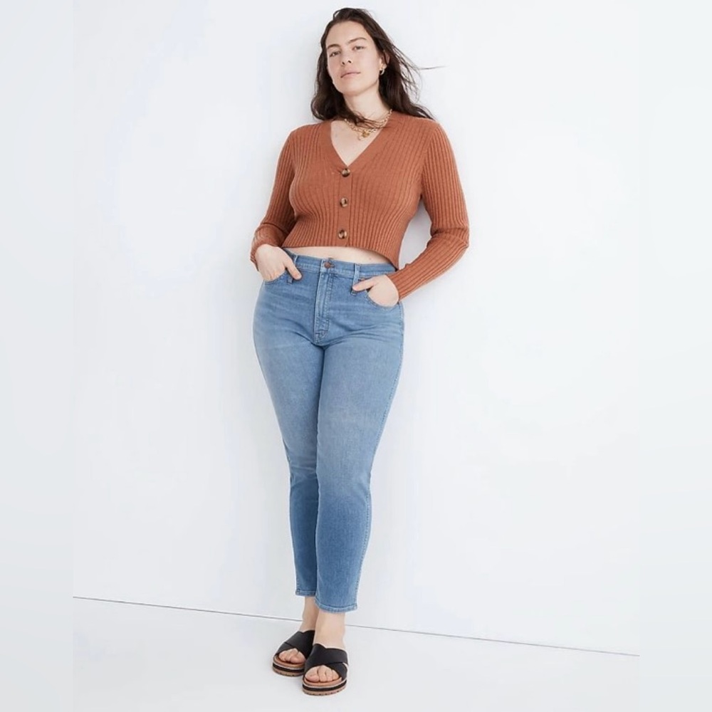 Madewell Rust Ribbed Cardigan - Picture 2 of 8